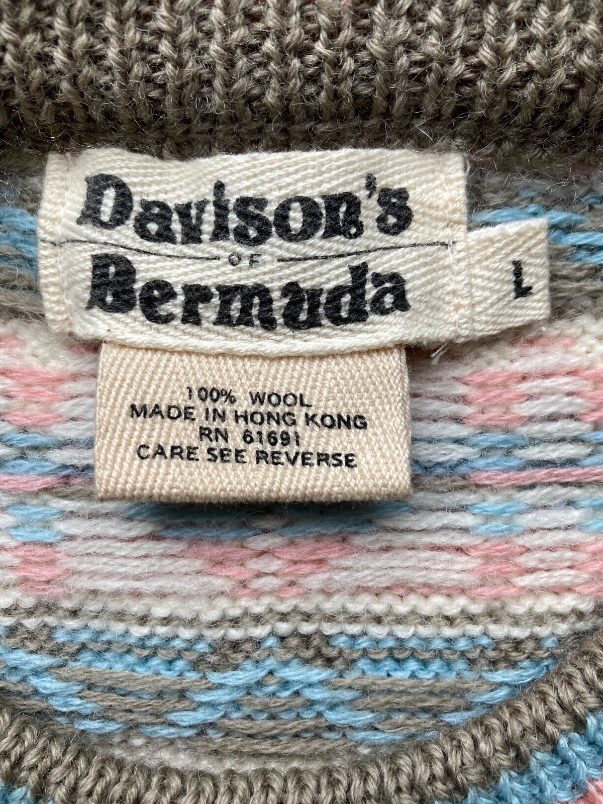 DAVIDSON'S BERMUDA GEOMETRIC PATTERN WOOL SWEATER… - image 4