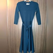 Eliza J Fit and Flare Spruce Green Knit Dress, XS