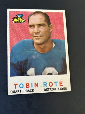 Torbin Robe 1959 Topps Football #170 Tobin Rote EX- Wrinkle Soft Detroit Lions Rice ...