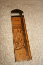 ANTIQUE RABONE #1207 SLIDE CALIPER STEEL & MANILA ROPE GAUGE