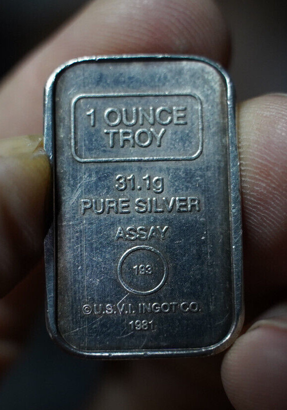 Vintage 1981 Anaheim Metal Co U.S.V.I. Ingot Co. 1oz 999 Silver