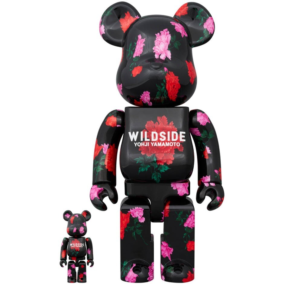 新品 WILDSIDE × BE@RBRICK 牡丹 100% & 400% MEDICOM TOY BE@RBRICK WILDSIDE YOHJI YAMAMOTO Peony botan 100% 400