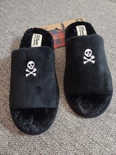 Women's dluxe by dearfoams Halloween Skull Slippers Black Memory Foam