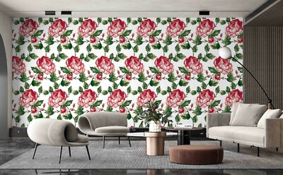 3D Retro Idyllic Peony Flower Self-adhesive Removable Wallpaper Murals Wall 351