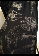 Star Wars Pajama Pants Men Size Large Black Gold Print Elastic Waist