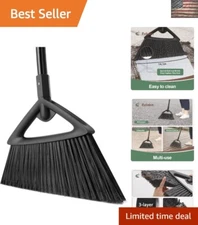 Multi-Use 45° Angle Broom with Long Handle - Ideal for Indoor & Outdoor Cleaning