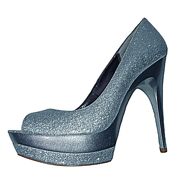 Bakers silver glitter platform pumps - image 1