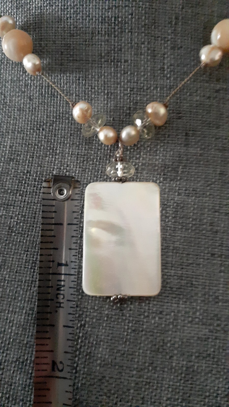 Rectangle Gemstone pendant Necklace Multi Gemston… - image 7