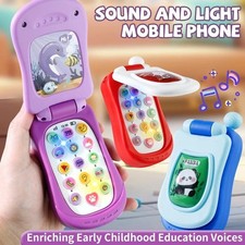 Classic Flip Cover Kids Electronic Music Luminescent Mobile Phone Toy