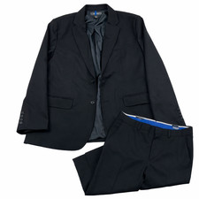 Kenneth Cole Reaction Suit Mens 36x30 XL Black Slim Fit Blazer Pants Set