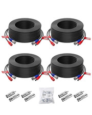4-Pack 100Ft 30M BNC Video Power Cables, All-In-One Pre-Made Extension Wire fo