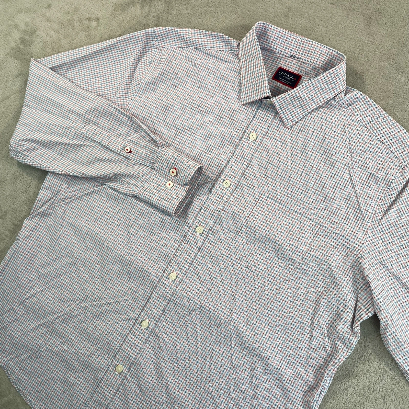 UNTUCKit Russell Performance Shirt Men XL Multi Plaid Long Sleeve Casual Preppy