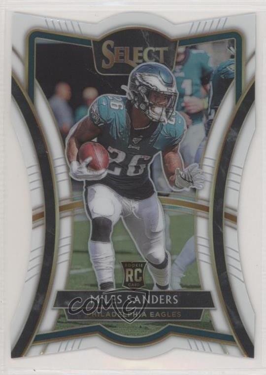 2019 Select Premier Level Die-Cut White Prizm 23/35 Miles Sanders Rookie RC t2a