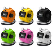 6 Pack Hand Tally Counters with Lanyard - 4 Digit Clicker for Knitting, Sports,