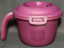 Tupperware Mini Personal Rice Cooker Veggi Steamer 3 Piece Set 550ml~Rhubarb New