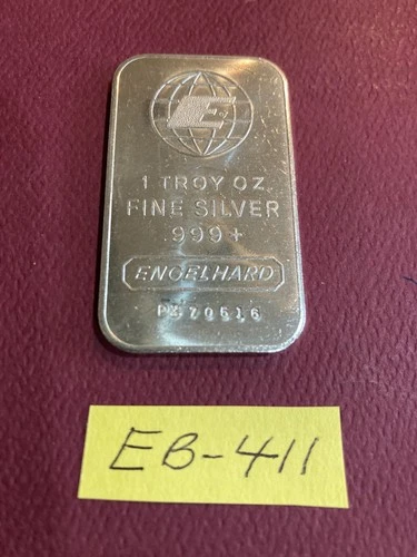 1 ENGELHARD 1 OZ. .999 FINE SILVER BAR BIG E