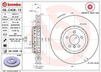 Bremsscheibe Vorne Rechts Brembo 09C40813 FÜR BMW Bremsscheiben Scheibenbremse
