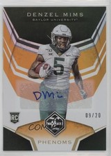 2020 Panini Chronicles Draft Picks Orange Signatures /20 Denzel Mims Auto ok2