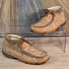 Twisted X Women's Chukka Driving Shoes - Cork Leather Moc Toe - WDM0143 Size 6.5