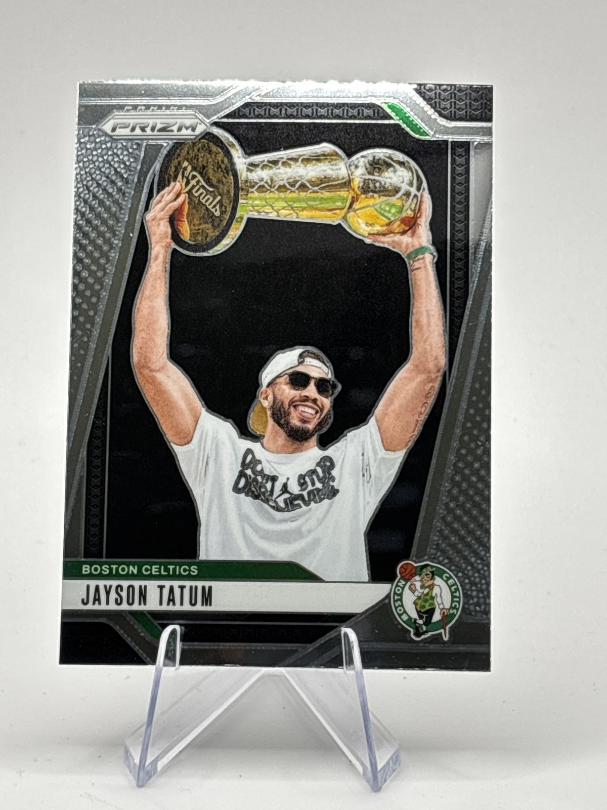 2024-25 Panini Prizm JAYSON TATUM #103 Image Variation SP Holding Trophy