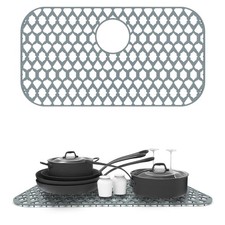 Silicone Sink Protector for Multi-Size Kitchen Sink 26"x14", Center Drain ...
