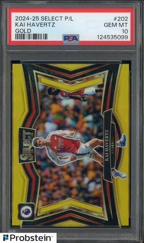 2024-25 Panini Select PL Soccer Gold Prizm #202 Kai Havertz 3/10 PSA 10 GEM MINT