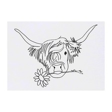 'Highland Cow With Flower' Temporary Tattoos / Transfers TO00029733 