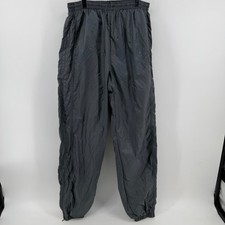 Nike Vintage Gray Ripstop Nylon Track Pants Zipper Cuffs Mens Medium H4-03-07