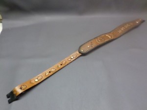 CUSTOM HANDMADE LEATHER TOOLED GUN SLING - RUGER W/ ENDS - 29" - ADJUSTS LONGER