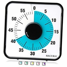 60-Minute Visual Countdown Timer, 7.5-Inch Oversize Classroom Blue  Black