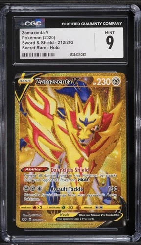 CGC 9 - Zamazenta V Sword & Shield Pokemon 212/202 Secret