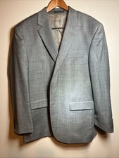 Chaps 44L Gray Coat 100 WOOL Two Button Lined Vented