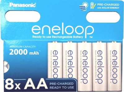 8 AA LR6 Panasonic Eco Friendly Eneloop Rechargeable Batteries 2000mAh 8BL NEW