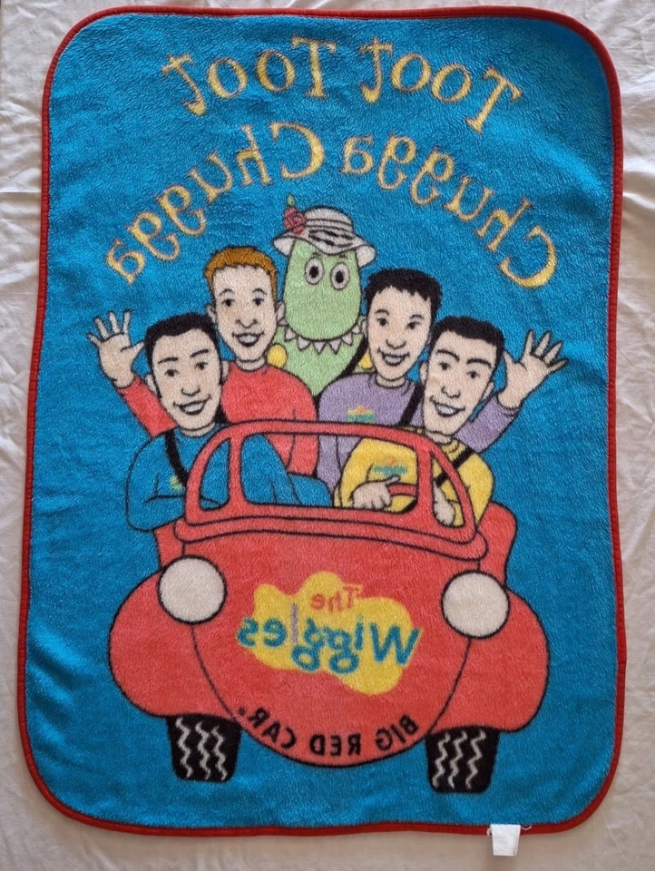 Manta polar The Wiggles Toot Toot Chugga Chugga Big Red Car 30"x43 vintage Foto 2 de 4