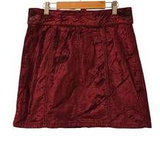 Free People Red Crushed Velvet Miniskirt Size 28