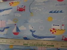 Nautical Sea 100% Cotton Flannel by Create It, Sold by the Yard