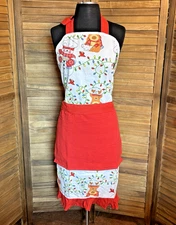 TEMP-TATIONS Merry Chefs Christmas Apron w/ Built-In Hand Towel & Pocket NEW