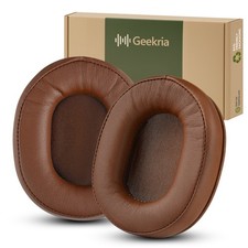 Geekria Protein Leather Ear Pads for Audio Technica ATH M50X Headphones (Brown)