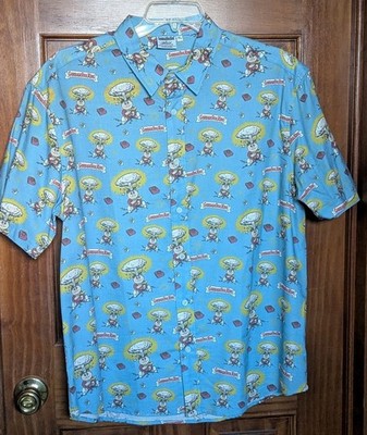 Creepy Co. Garbage Pail Kids All Over Adam Bomb Print 2017 XL Button Up Shirt