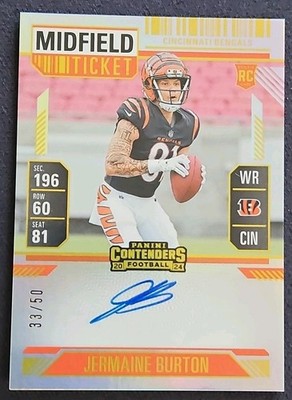 2024 Panini Contenders- Jermaine Burton #135 Midfield Ticket 33/50