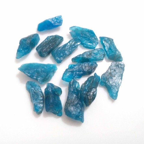 Attraenti gioielli grezzi in cristallo di apatite blu grezzo da 14 pezzi da... - Foto 5 di 7