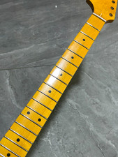Yellow gloss Reverse big head 22 Fret maple Electric guitar Neck parts 25.5inch