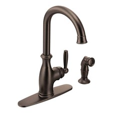 Moen 7735ORB Brantford High-Arc Traditional 1-Handle Kitchen Faucet  Side Spray