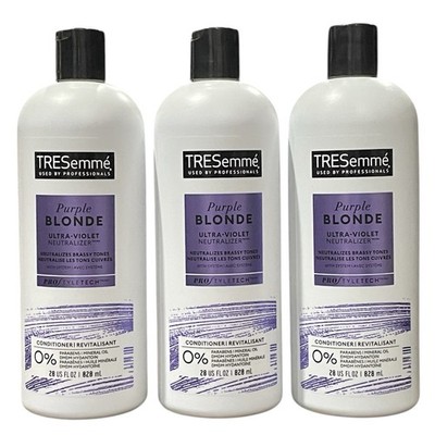 TRESemme PURPLE BLONDE Silver UV Neutralizer Conditioner 28oz Lot Of 3 New