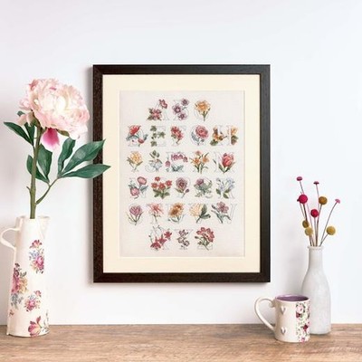 Anker gezählt Kreuzstich Kit-Leinen Alphabet Blumen Muster