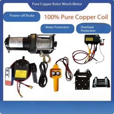 Electric Winch 12V/24V for Off-Road Vehicles Trucks with Wireless Remote Control
