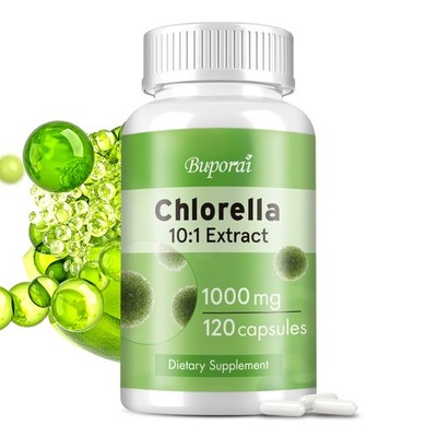 Buporai Chlorella Extract Supplement 1000mg, 10:1 Ratio, 120 Capsules