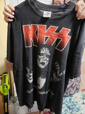 Vintage 90s KISS Alive Worldwide Tour 96/97 Band T-shirt Sz Xl
