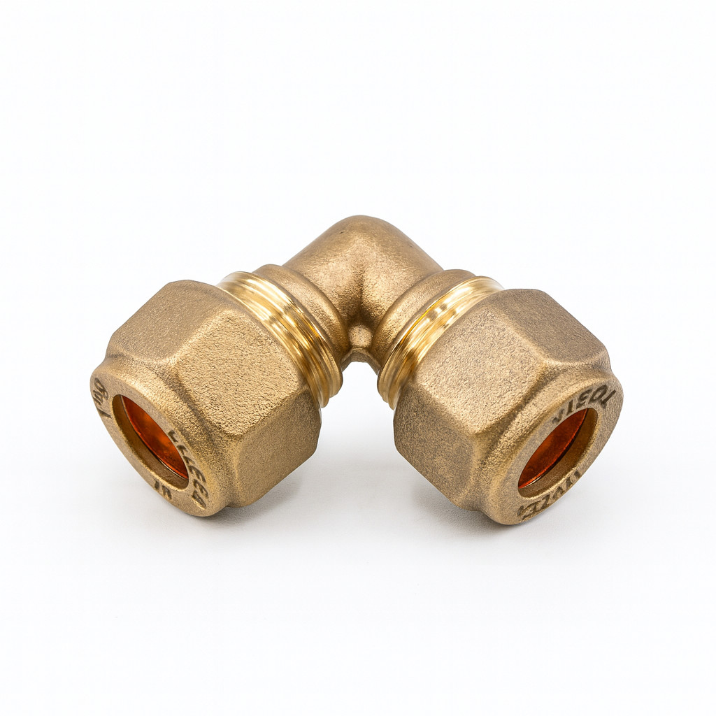 Westco 22mm Brass Compression Elbow 90° CxC, Pipe Connector Plumbing Fitting UK