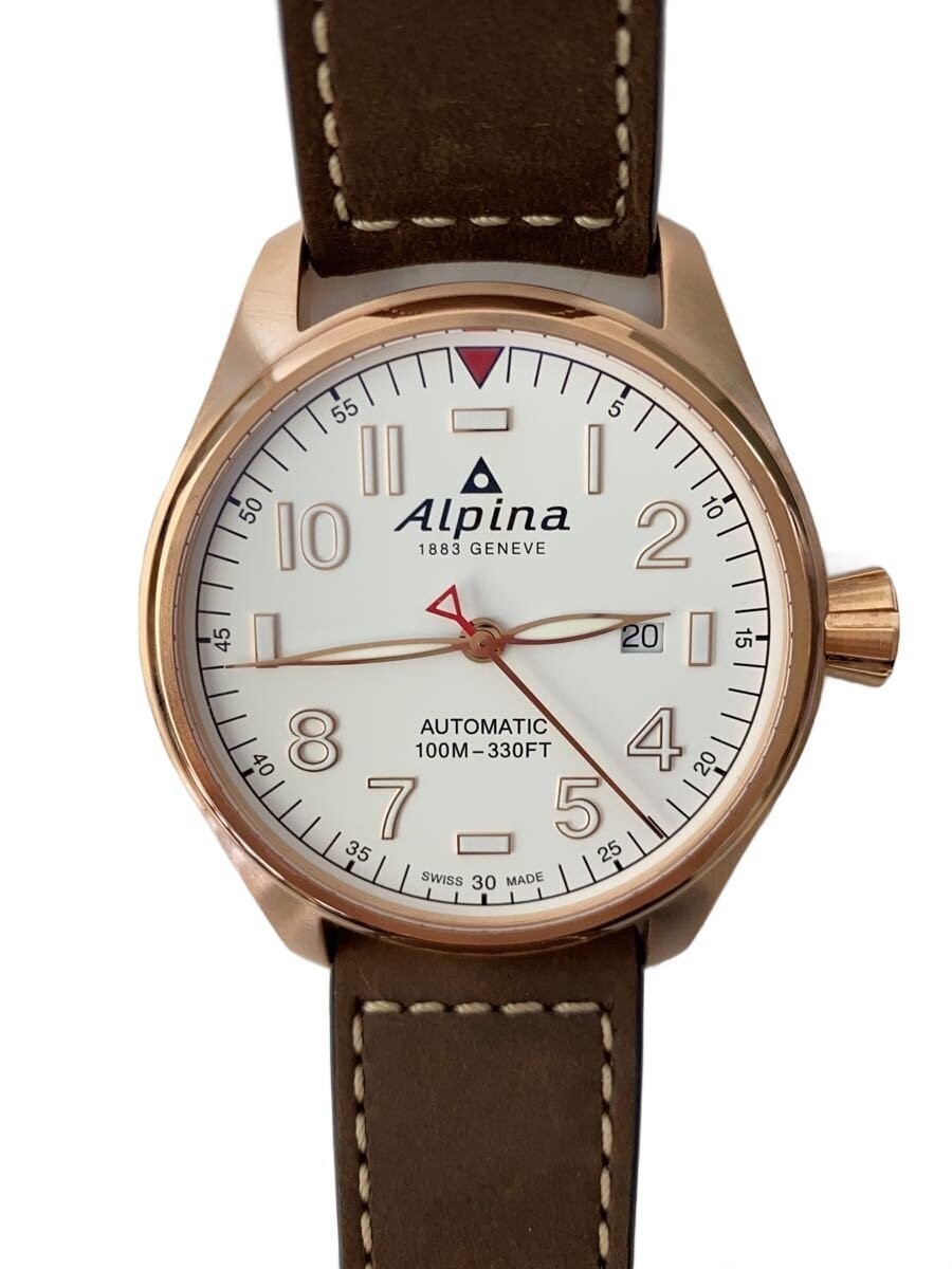 ALPINA AL525S4S4 Automatic Analog Leather White Brown Watch Mint